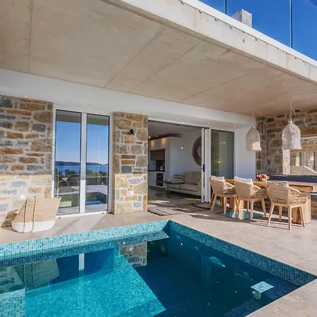 빌라 Ammos With Private Pool, Sauna & Seaview *