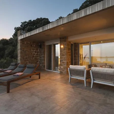 빌라 Ammos With Private Pool, Sauna & Seaview