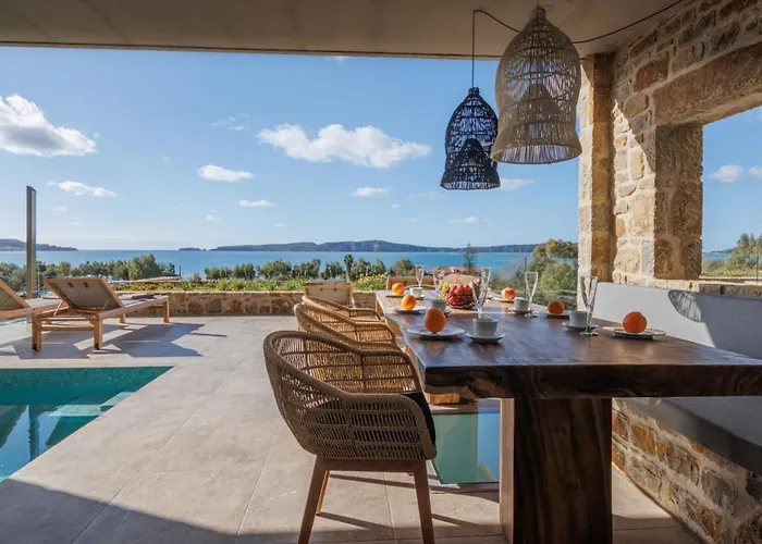 Ammos With Private Pool, Sauna & Seaview Villa *